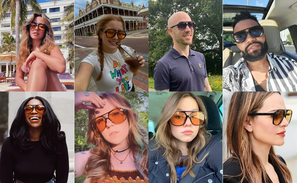 Image of Polarized Classic Vintage Aviator Sunglasses for Men Women Large Frame Retro 70s Sunglasses