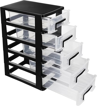 5 Tier Drawer Storage Box, 31.5x22x15.2cm Organizer | PP Plastic Build ...