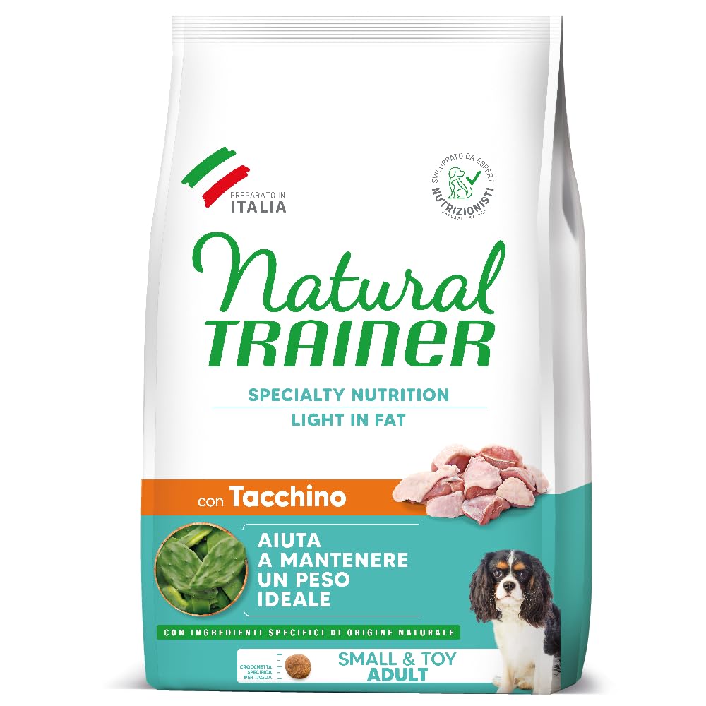 Natural Trainer Ideal Weight Small & Toy Cibo per Cani Adulti Light in fat con Tacchino - 2kg