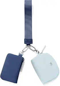 Keychain Wallet Mini Zip Around Wristlet Wallets for Women Detachable Dual Pouch Wristlet Portable Coin Purse Small Wallets