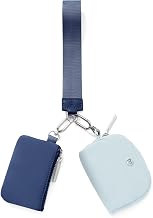 Keychain Wallet Mini Zip Around Wristlet Wallets for Women Detachable Dual Pouch Wristlet Portable Coin Purse Small Wallets
