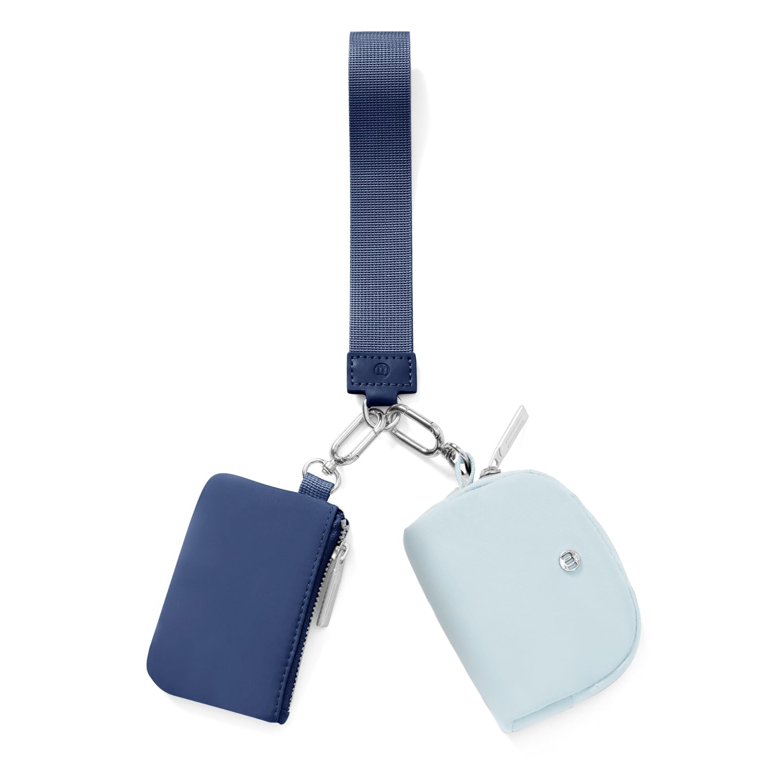 Keychain Wallet Mini Zip Around Wristlet Wallets for Women Detachable Dual Pouch Wristlet Portable Coin Purse Small Wallets
