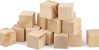 Wood Blocks for Crafts, Unfinished Wood Cubes, 3cm Natural Wooden Blocks, Pack of 30 Wood Square Blocks, Wooden Cubes for Arts and Crafts and DIY Projects