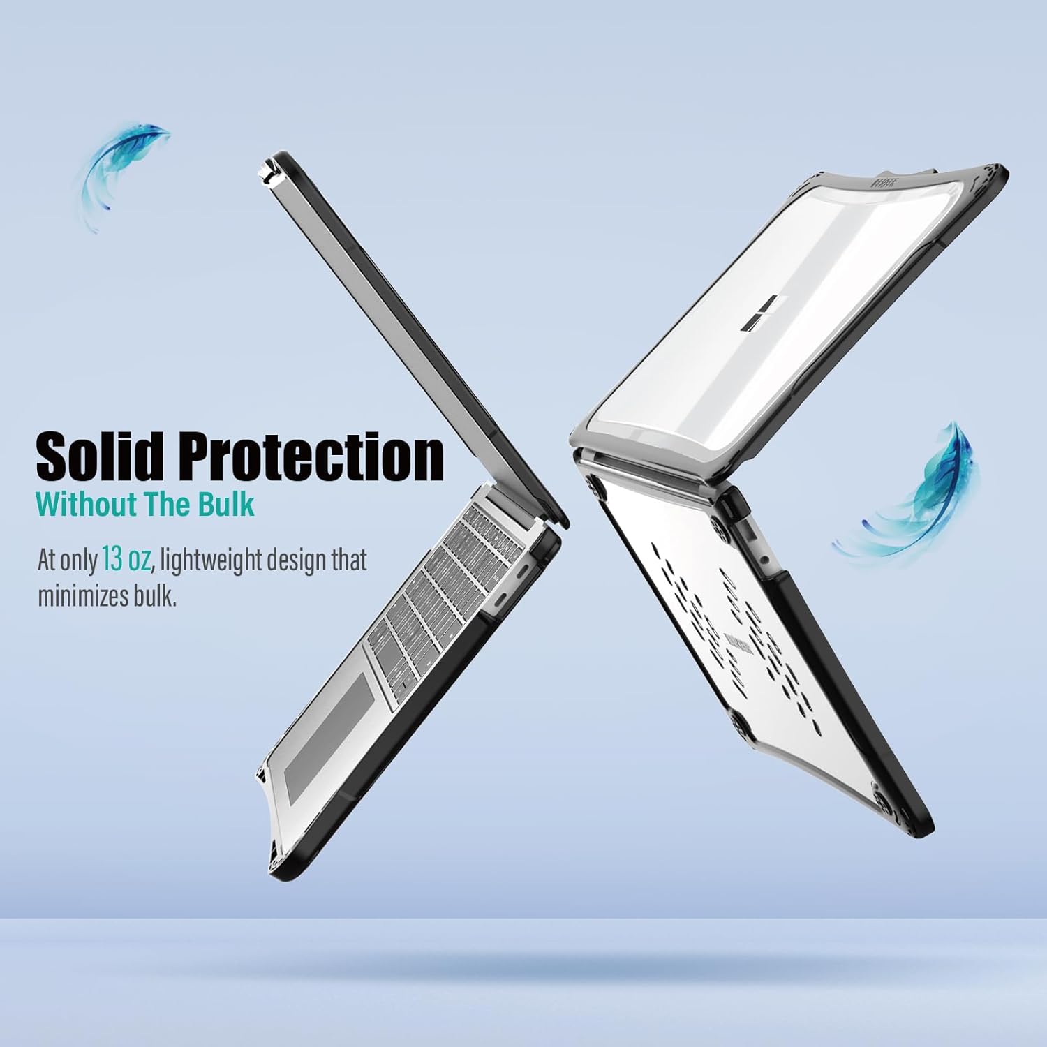 IBENZER Hexpact Case for Microsoft Surface Laptop 13 inch Copilot+PC 2025 Model 2095, Heavy Duty Snap on Rugged Protective Cover for Education, Classrooms, Drop Tested, Black, LC-HPE-MSL13-BK