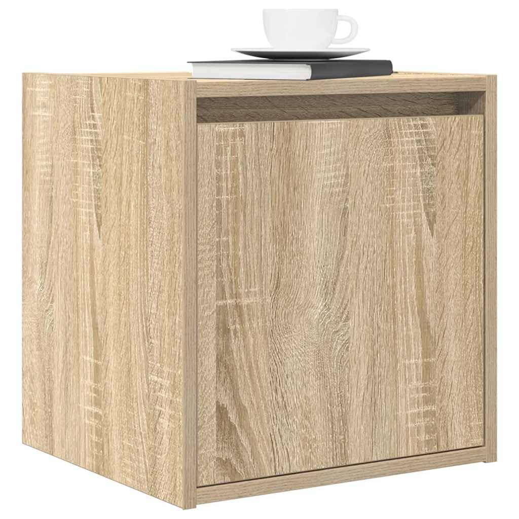 Wandmontierter Nachttisch aus Holzwerkstoff mit flexibler Türeinbau, Stauraum für Bücher und Deko, robuste Platte für Schlafzimmer Einrichtung