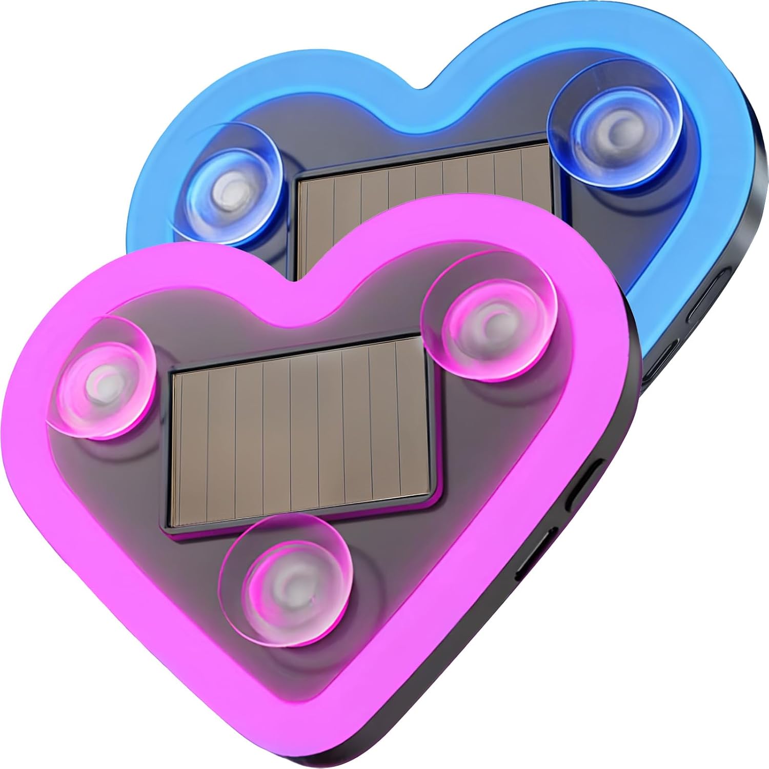 Car LED Ambient Light - Solar-Powered Heart-Shaped LED Neon Light, Wiring Free, Switchable Modes, Romantic Mood Decoration, Interior Atmosphere Lamps for Car (MHD - Pink)