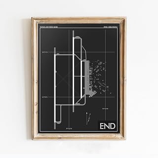 Modern Poster of Vance Air Force Base Airport End Kend | 11x17 12x18 16x24 24x36 Unframed Print Wall Art | Minimal Traveler Gift | Minimalist Home Office Decor