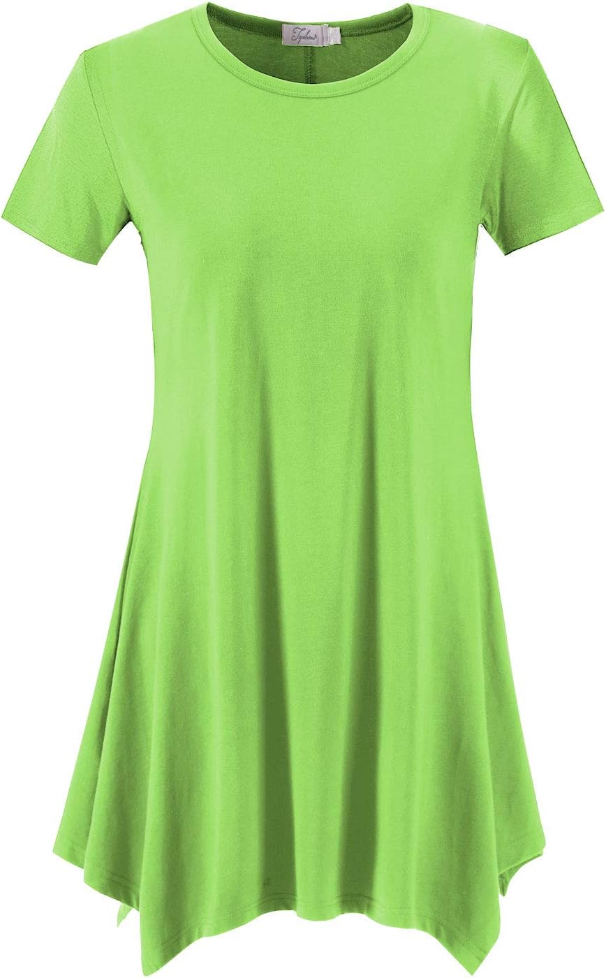 Topdress Women's Loose Fit Swing Shirt Casual Tunic Top for Leggings