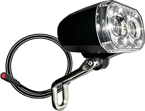 Electric Bike Headlight 2 Pin 3 Pin Waterproof Connector Compatible for 24V 36V Electric Bike LED Bulb Ebike Front Frame Light for Electric E-Scooter Night Riding