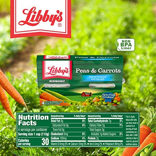 Libby's Peas And Carrots, (Each 4 Count Of 4 Oz Cups) 16 Oz, Pack Of 4 #TOP3