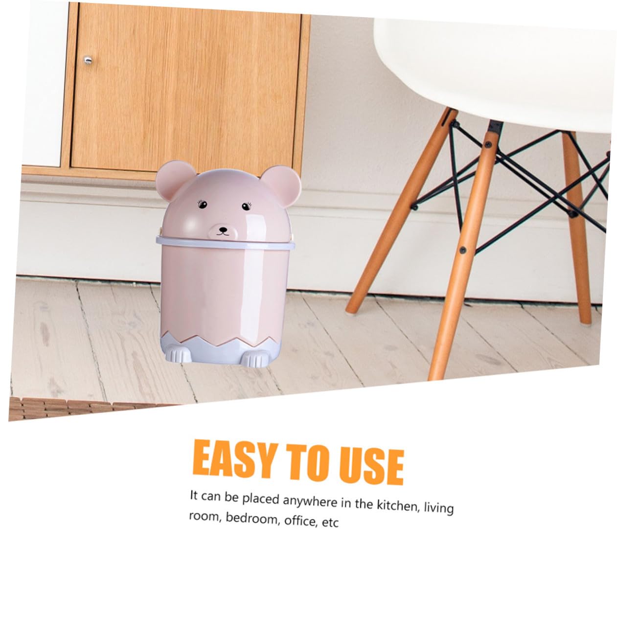 Panda Desktop Waste Bin Pink PP Cartoon Animal Storage
