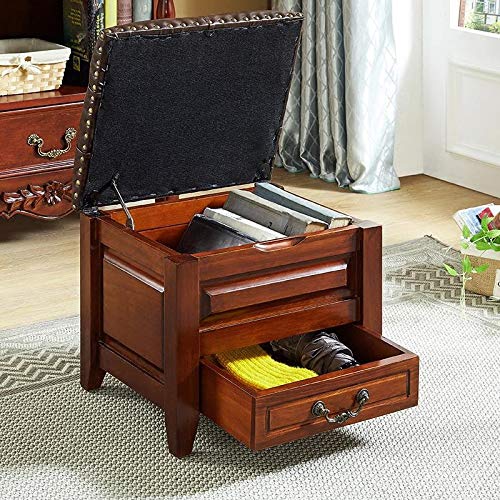 Kxdfdc Home Sofa Stool, Solid Wood Leather Sofa Low Stool Low Stool Coffee Table Stool Small Bench #TOP3
