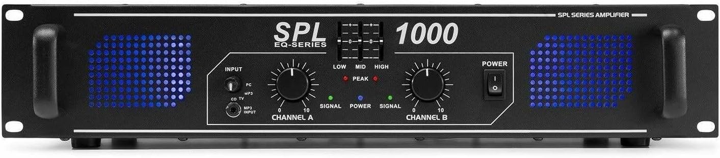 Skytec SPL1000EQ PA Amplifier 2x500W with Equalizer