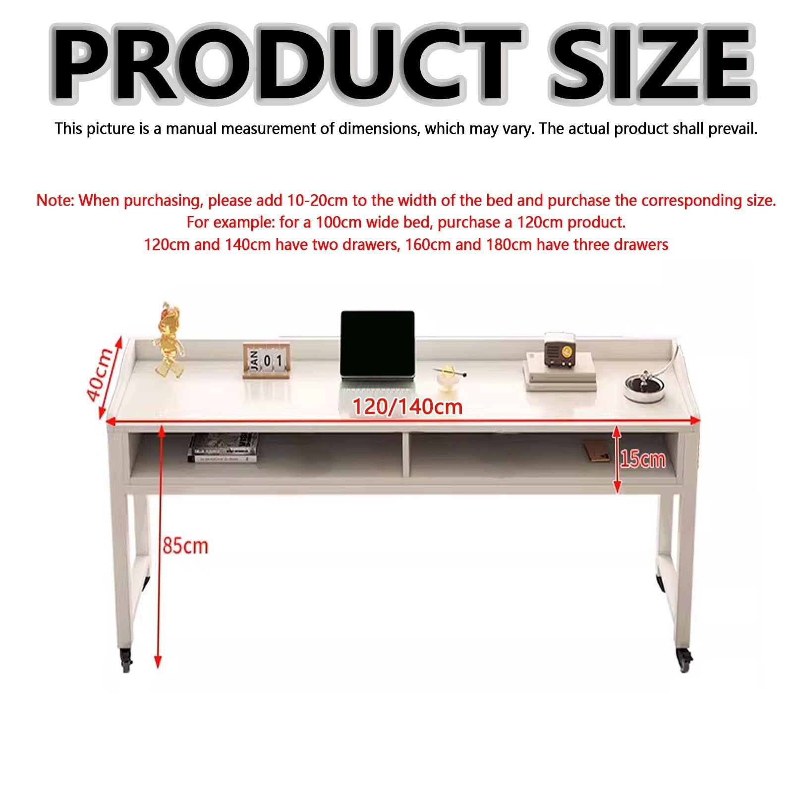 Mesa Cama para computadora portátil con Ruedas, Mesa Cama Trabajo sobre la Cama para Hospital, Escritorio Cama móvil para el hogar con deflectores.(Wit,120cm)