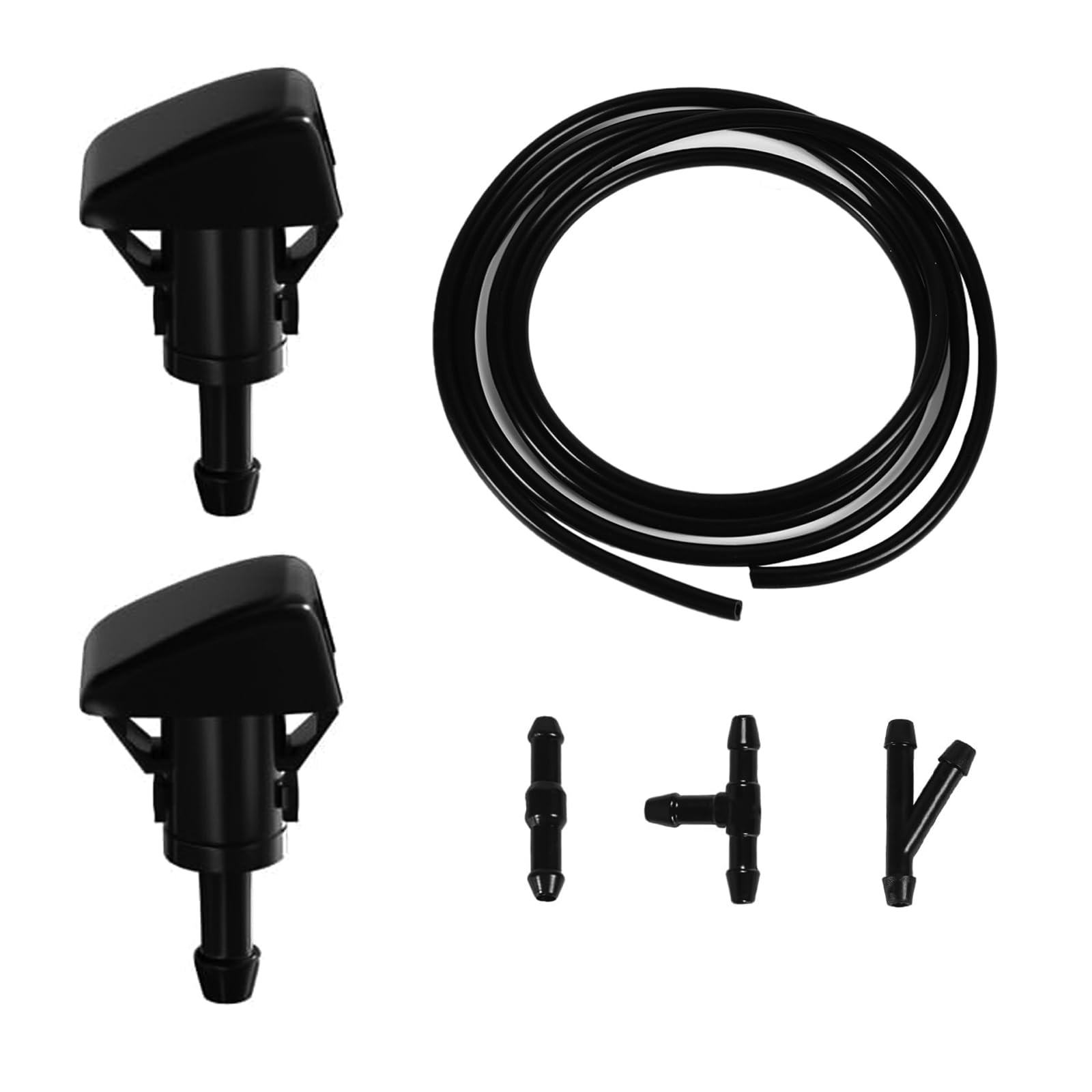 YOKKIPWindshield Washer Nozzles Kit, Replacement for 07-16 Dodge Journey - 04-09 Durango Washer Jet with 2 meter Fluid Hose with 3 Type of Connector