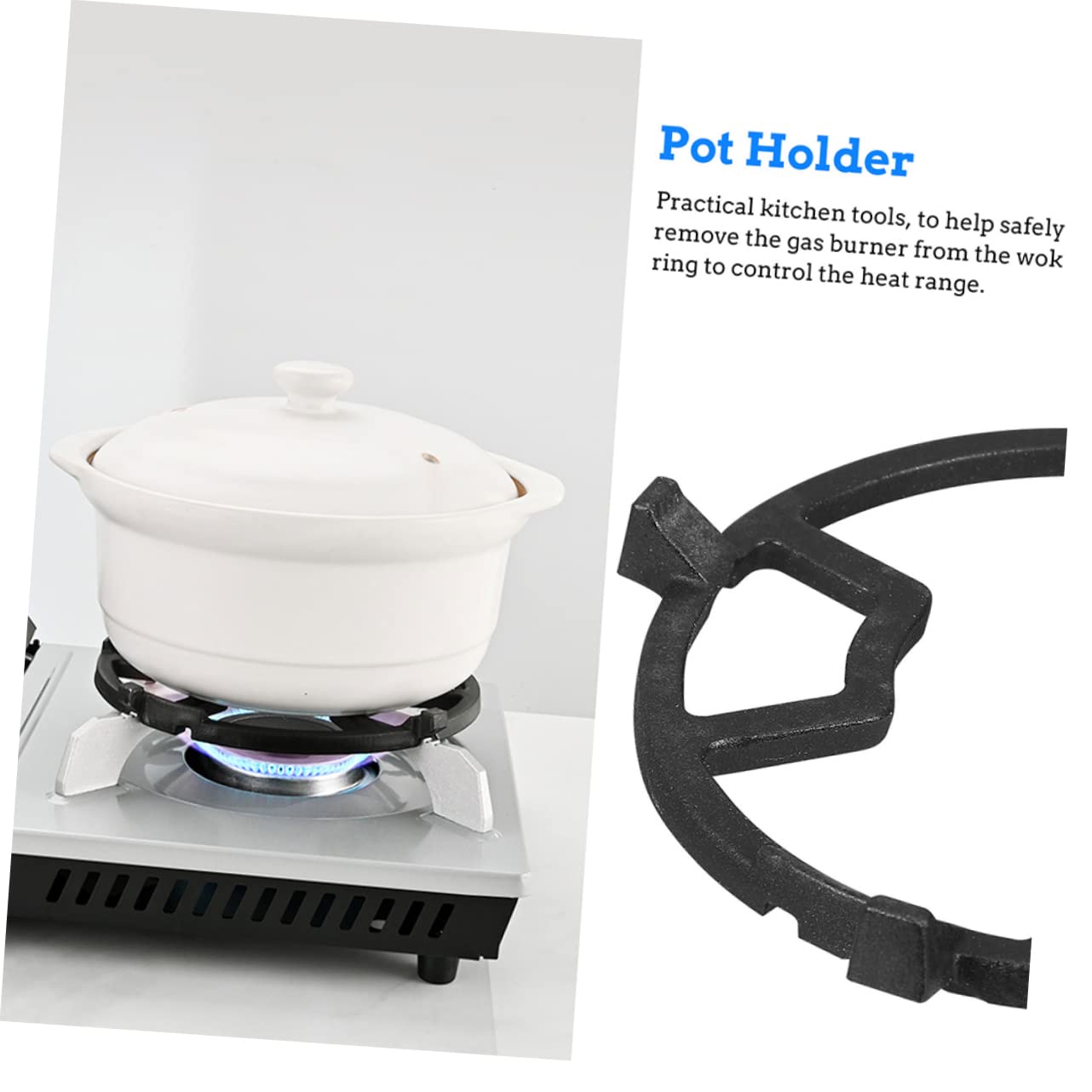 BESTOYARD 2 Piezas Rejilla para Ollas de Cocina de Gas Anillo de Hierro Fundido para Wok Soporte Antideslizante para Quemador de Estufa de Gas de Soporte de Hierro para Estufa Rejilla para C