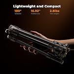 K&F CONCEPT Tripode caméra, 70"/178cm Trépode téléphone compact avec support de téléphone, 36mm Tête de balle, Trépied de voyage léger compatible avec DSLR Caméra, téléphone, capacité de charge 8kg/17.6lbs