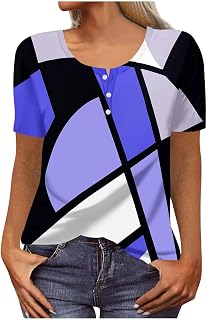 Women's Tank Drawstring Frock Traditional Short Sleeved Musical Tees Blended Round Club U Neck