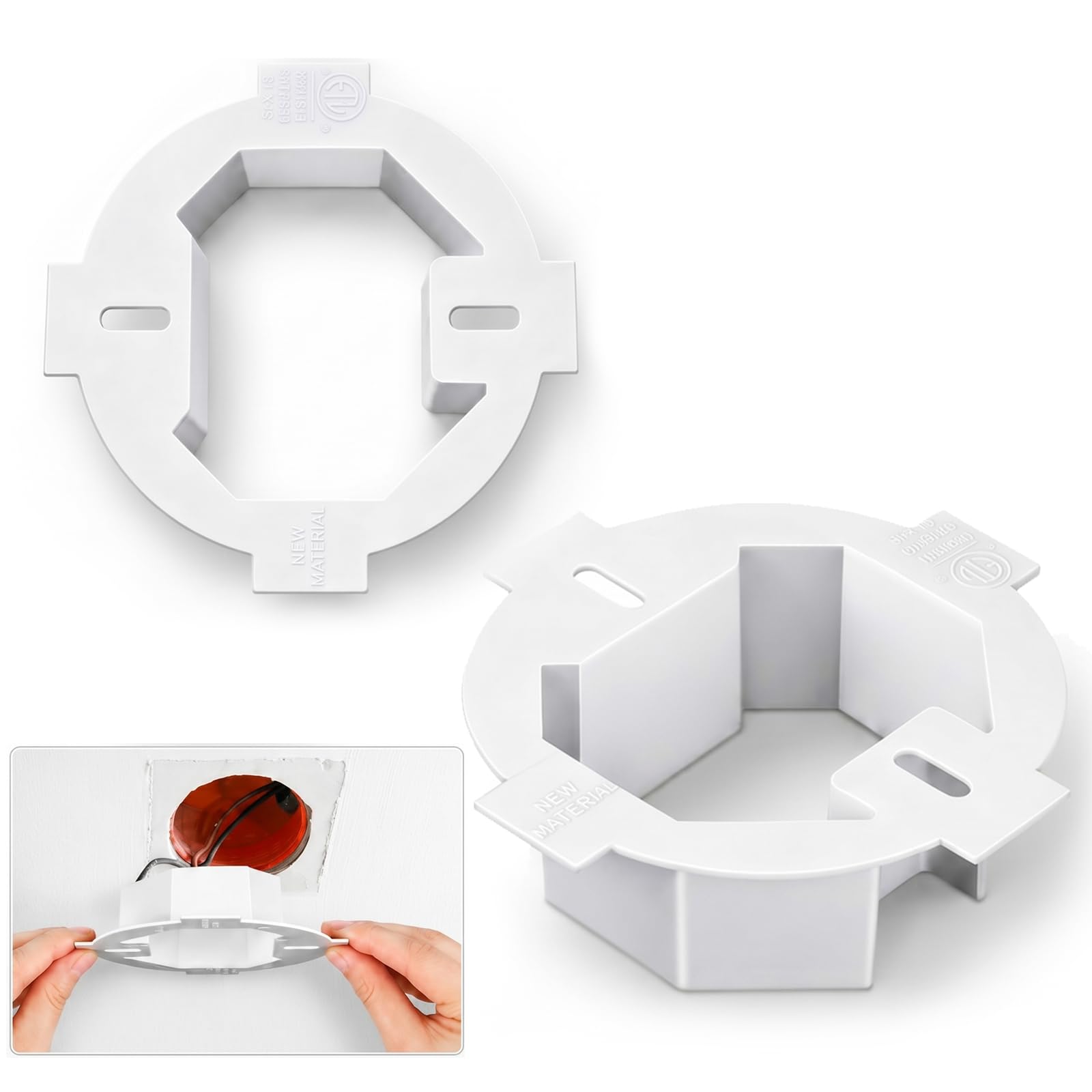 Copkim 2 Pcs Round Electrical Box Extender 4.35 x 1.5 Inches
