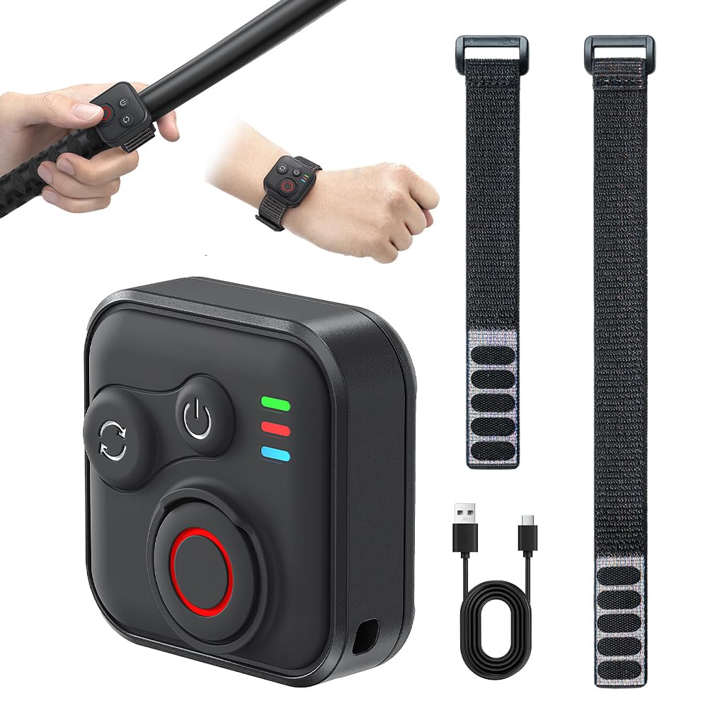 Bluetooth Fernbedienung für Insta360 X5/X4/X3/Ace Pro 2/Ace Pro/GO3S/GO3/GoPro Hero 13/12/11/IOS/Android Phones, Afenau 96H Ausdauer Fernbedienung Wasserdicht, 50M Reichweite Bluetooth-Fernbedienung