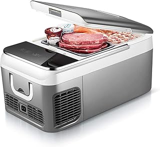 SHKUU przenośna lodówka z zamrażarką 12V lodówka samochodowa lodówka samochodowa ze sprężarką ekran dotykowy do pojazdu ciężarówka RV Camping Travel Outdoor Driving