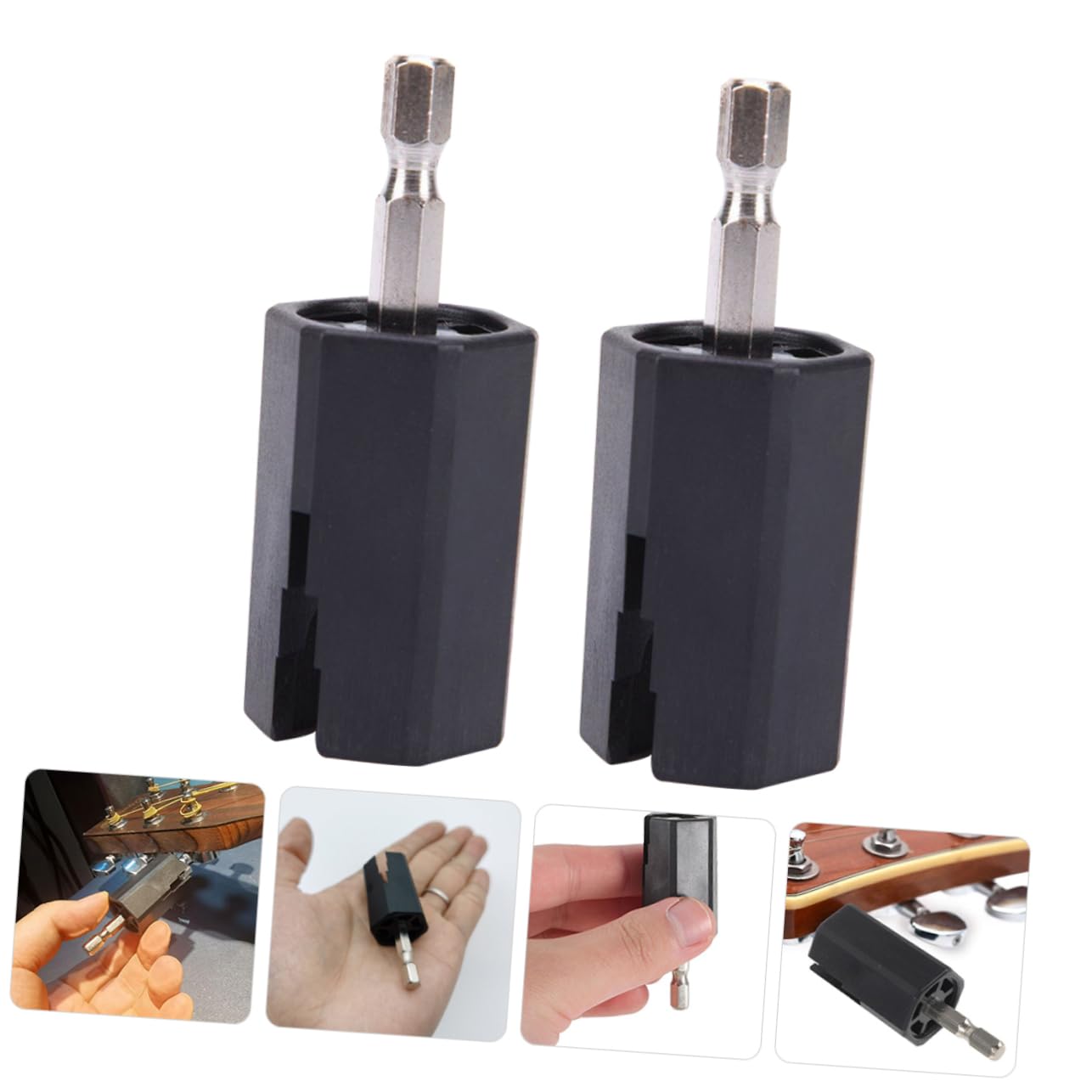 SHOWERORO Acoustic Guitar String Winder Plug Guitar String Winder Drill Replacement Easy Tuning Tool