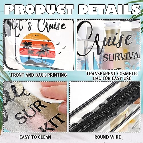 Cunno Makeup Bags Gifts for Women Summer Beach Cruise Swim Nurse Teacher Dance Gift Survival Kit Clear Cosmetic Bags PVC Waterproof Travel Toiletry Handbags Purses Organizer(Cruise Style)4