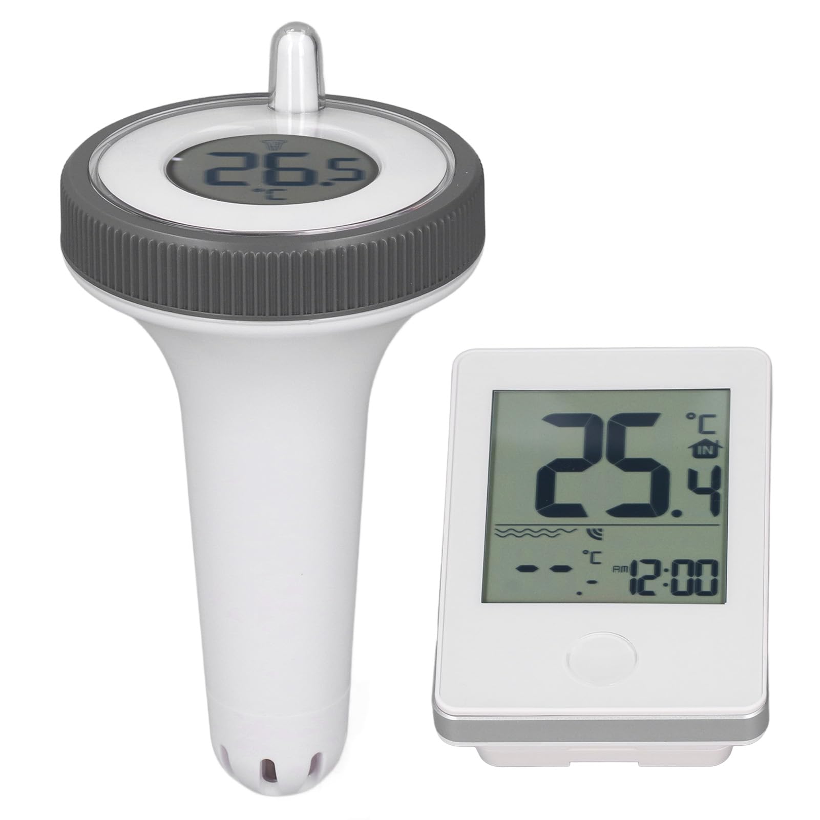 Termometro Digitale per Acqua, Display LCD Impermeabile, Portata Massima 60 M, Ricevitore per Interni, Accessori Pratici per Interni