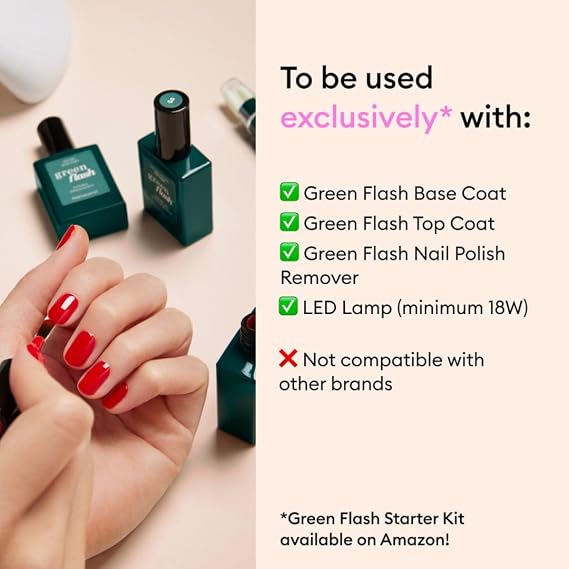 Manucurist Green Flash LED Beige - Beige Nude Gel Nail Polish - Vegan, 12-Free, Plant-Based - Strengthens and Protects the Nail - Nude Gel Polish - Made in France - 0.5 fl oz