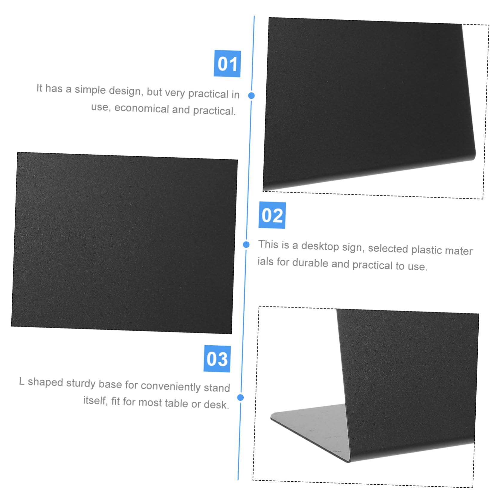 Uonlytech 3 Ensembles Étiquettes de Tableau Effaçables avec Marqueurs Blancs et Chiffons Panneaux de Message pour Boutique et Événements
