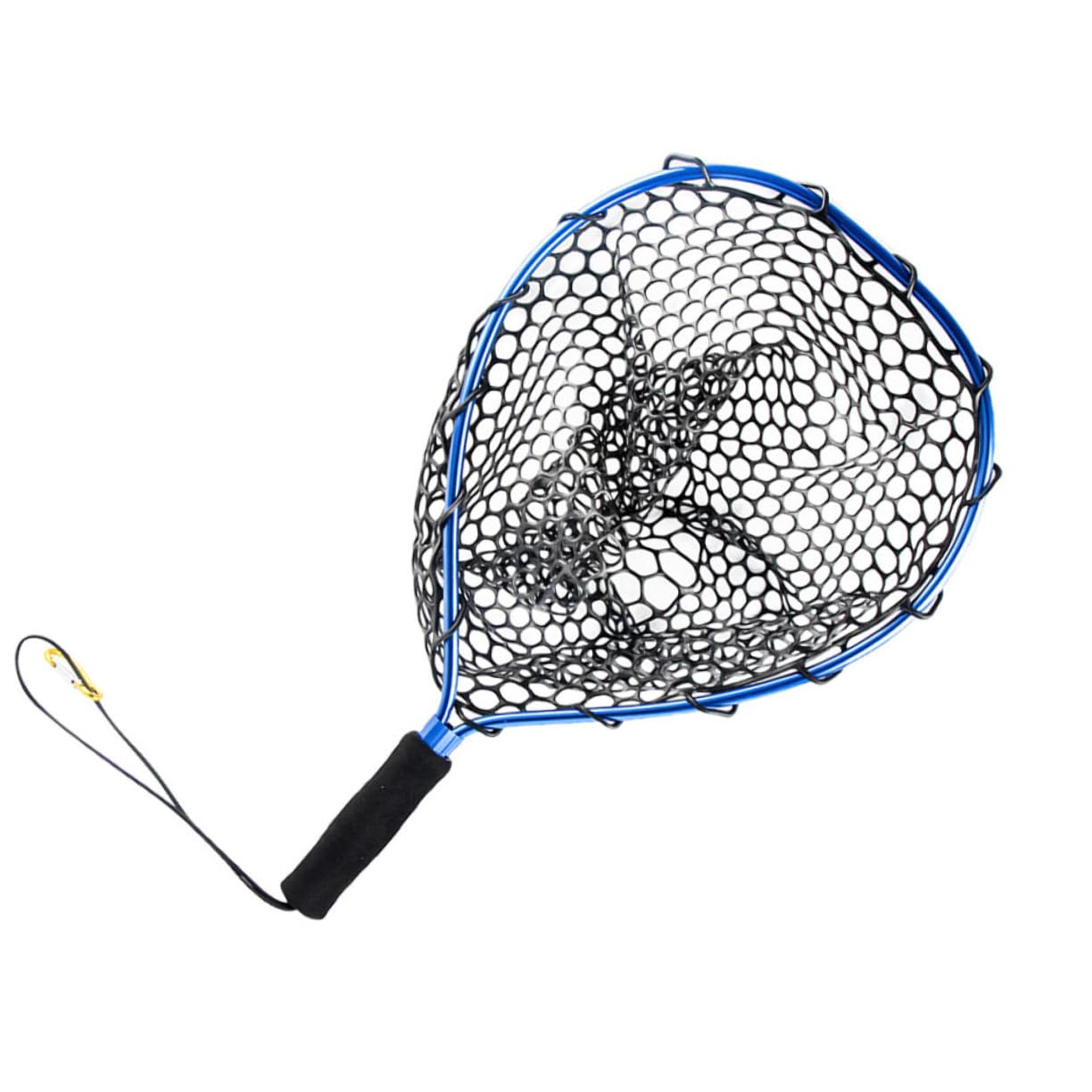 Pesca para Mosca de Aluminio con Malla de Goma Antienredos Ligera para Embarcación Accesorios de Pesca para Captura y Liberación Río y Mar Azul