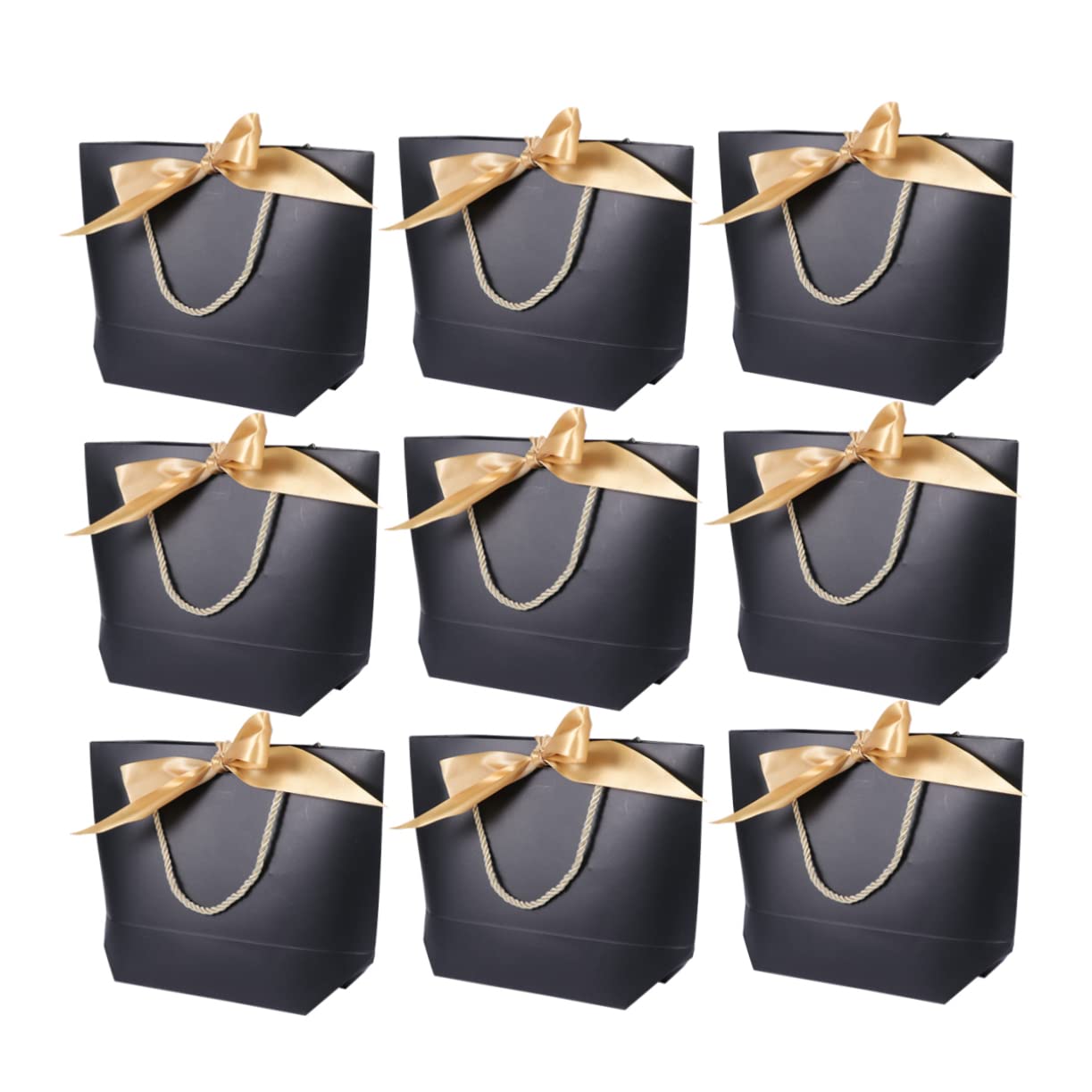 CIYODO 12piezas Bolso Diseño De Lazo Bolsas De y Souvenirs Para Celebraciones Casa Negro