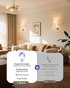 KINDEEP Wall Sconce Set of 2 Battery Operated, Rechargeable Wireless Dimmable Wall Light with RGB, Flash Mode, Remote Timer