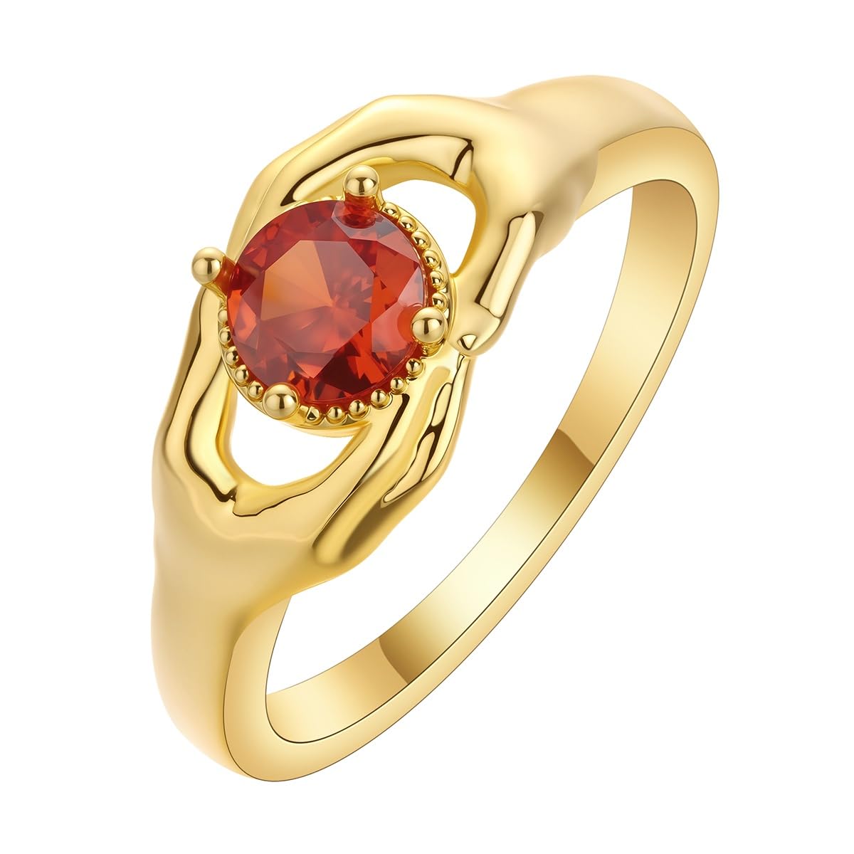Bague cadeau d'anniversaire sincère avec zircon rouge - 6