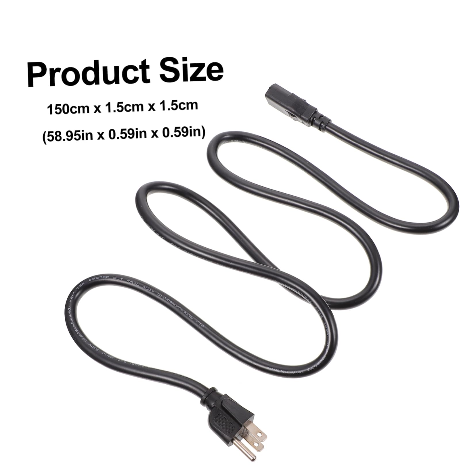 CAXUSD 1pc Prong Plug Power Cord for Display Rice Cooker Pigtail Cable with Insulation Stripped for Easy Installation Replacement for Home and Commercial Use