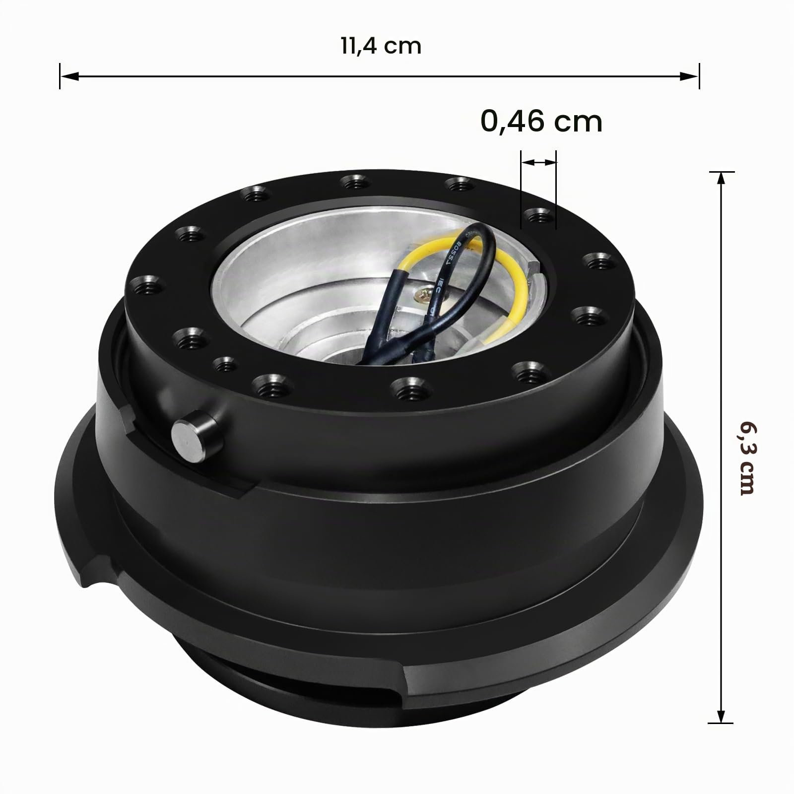 Kit d'adaptateur de volant universel à 6 trous, démontage rapide pour course/rallye/sport automobile (Gen 2.5-Noir)