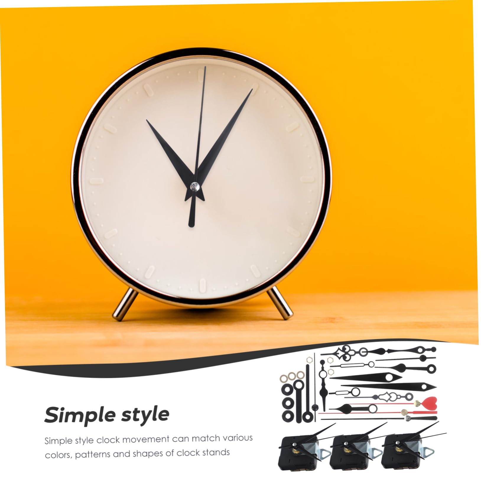 NUOBESTY 4 Sätze Uhrwerk Aus Quarz Leise Dekorative Wanduhr Bausatz Uhrwerk Wanduhr Modern Wanduhr Für Schlafzimmer Uhrenwand Uhrwerk Und Uhrzeiger-kit Wanduhrwerk Legierung