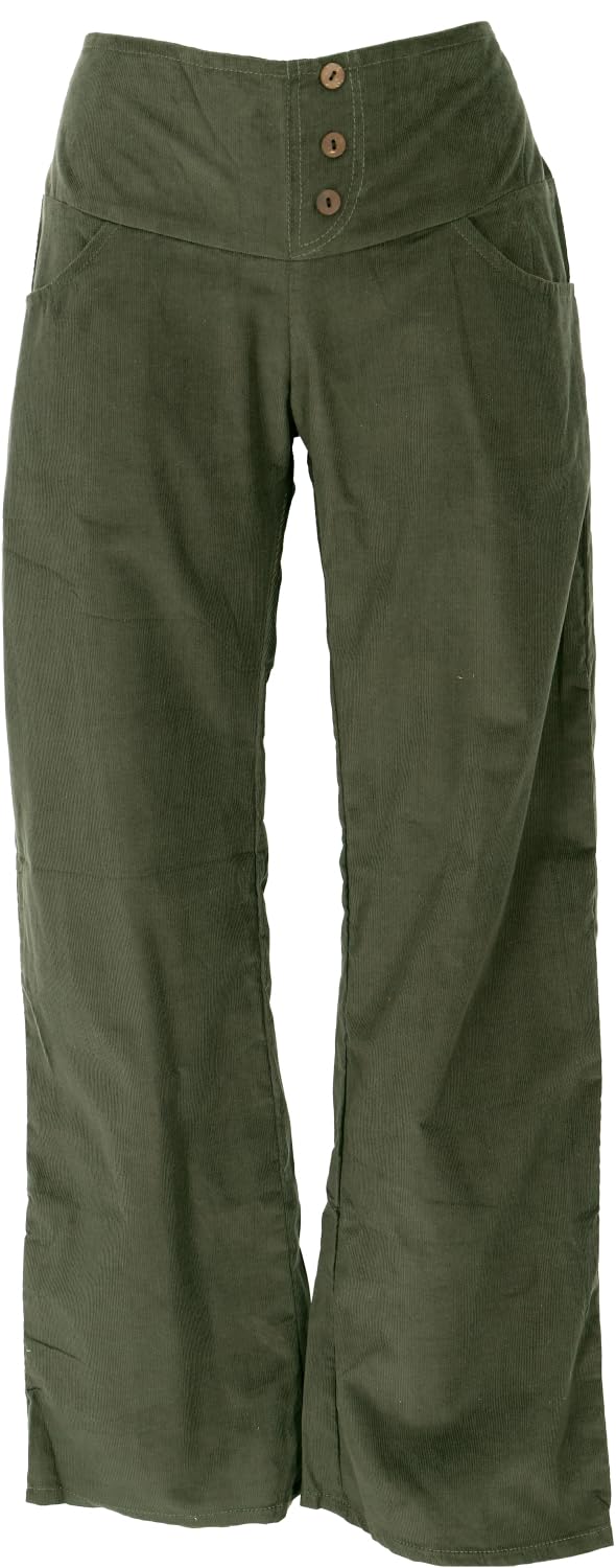 Cordhose mit leicht ausgestelltem Bein, Damen, Baumwolle, elegant, weinrot