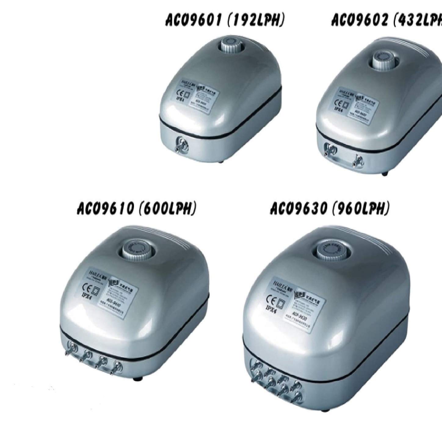 HaileaACO Adjustable Air Pumps (Hailea ACO-9601 - Hailea ACO-9602 - Hailea ACO-9610 - Hailea ACO-9620 - Hailea ACO-9630)0 (Hailea 9620- Super Silent Six)