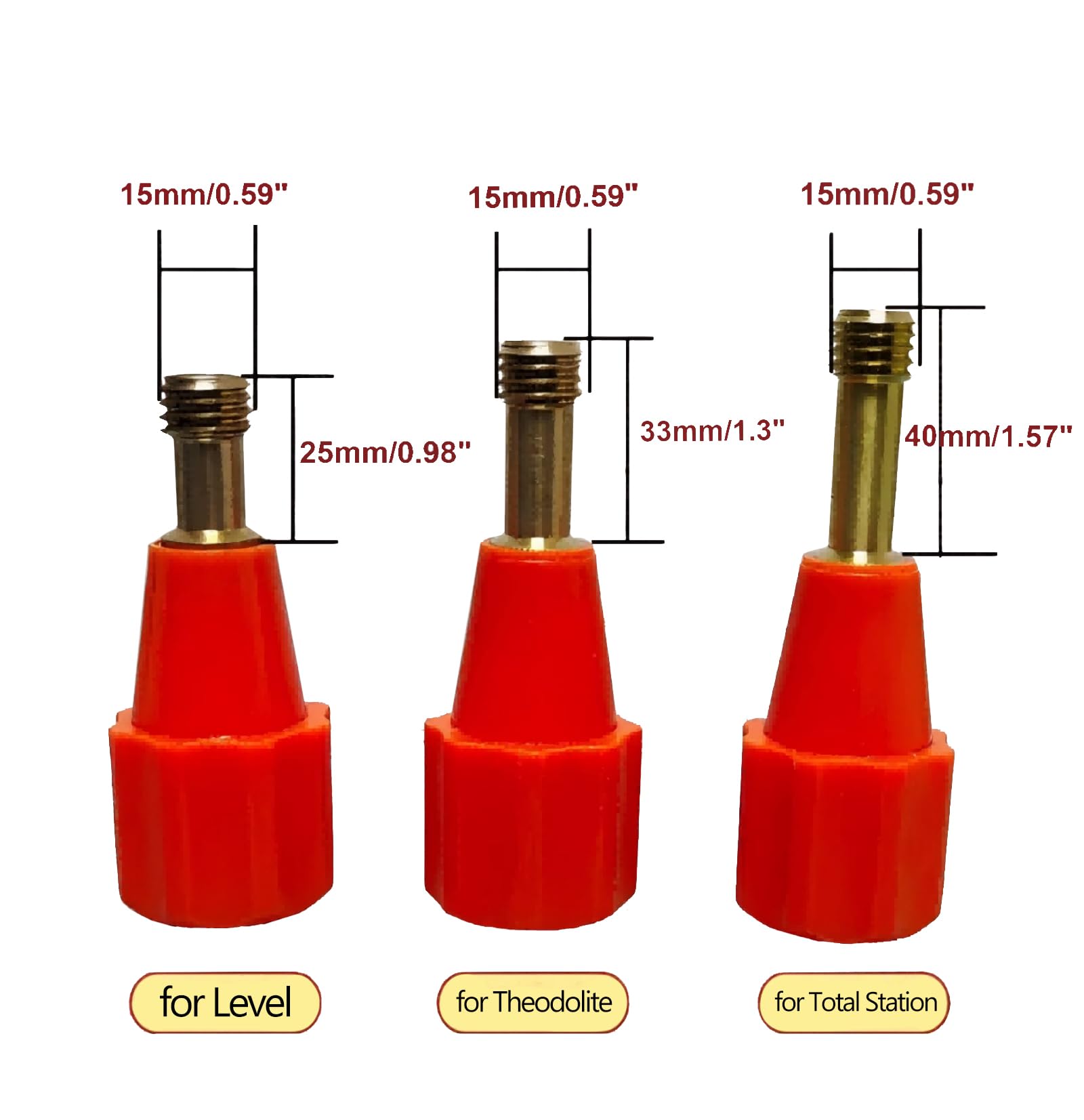 2 Pack 25mm 32mm 40mm Tripod Center Screw Adapter for Surveying Theodolite Total Station Level Tripod, Standard 5/8