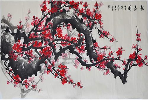 Puzzle de madera para decoración del hogar, diseño de flor de ciruela