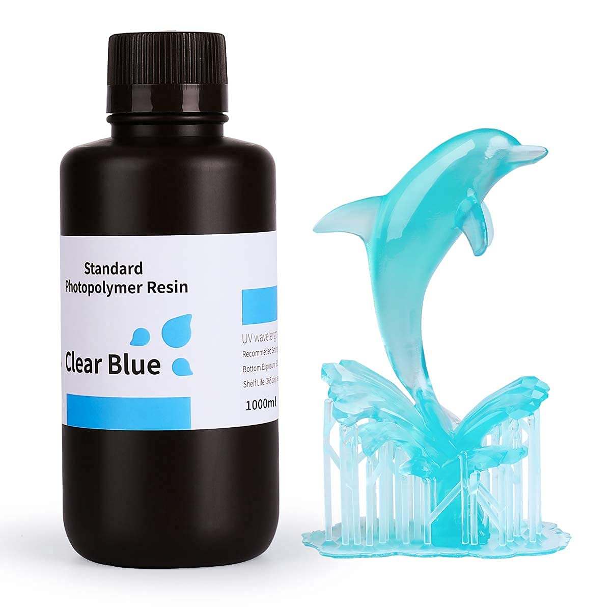 ELEGOO LCD UV 405nm Rapid 3D Resin for LCD 3D Printer 1000g Photopolymer Resin Clear Blue (B09DGMC1S3) Amazon Price History, Amazon Price Tracker