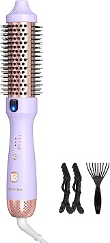 ZAVAREA Thermal Brush, 1.5 Inch Heated Round Brush Stylers, 800M Negative Ions Ceramic for Less Frizz Damage, 4 Temperature Set, Dual Voltage for Travel, Easy Use Boosts Shine, Dual Voltage