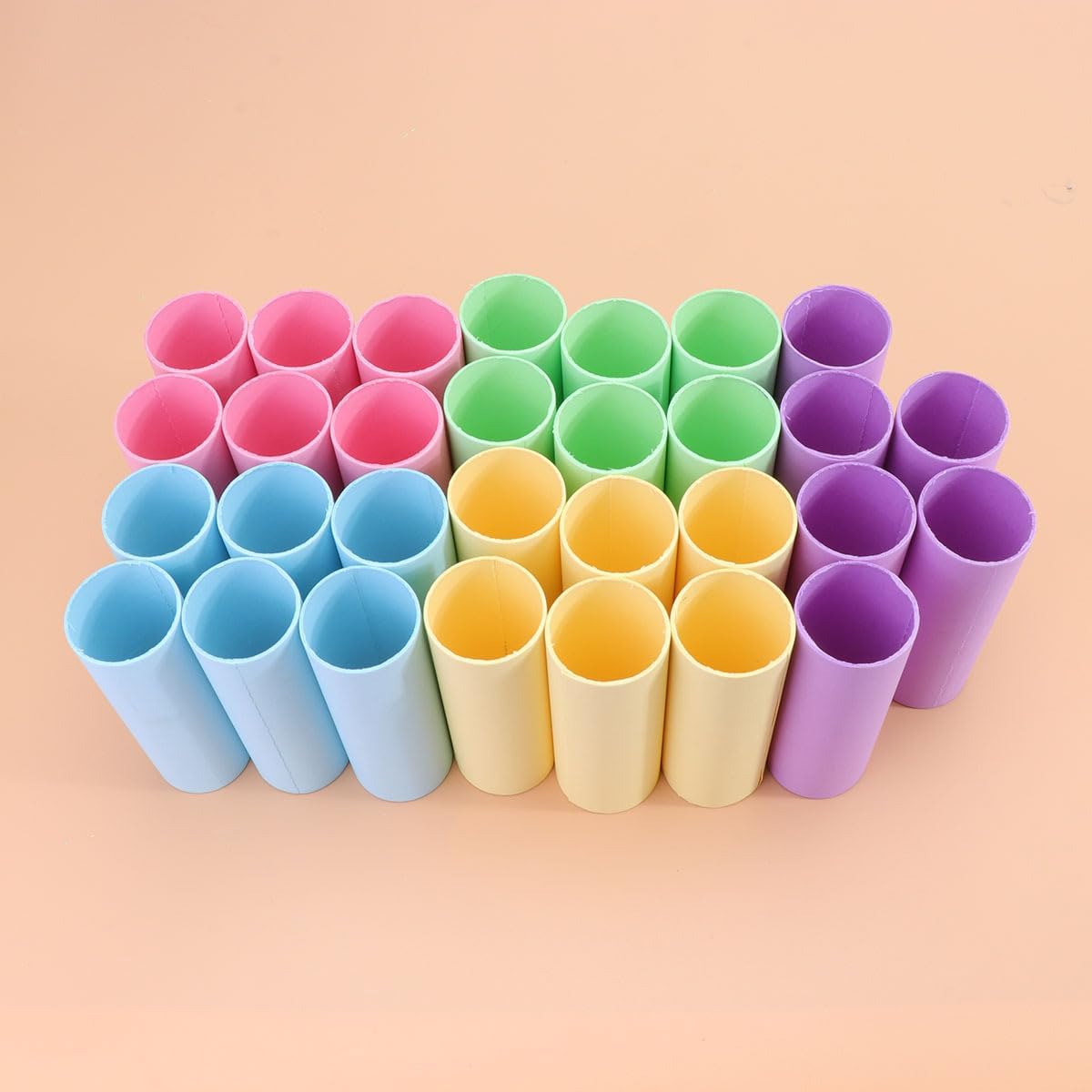 SUPVOX Kraft Paper Cardboard Tubes 30Pcs 4.33In Colored Tubes for Art Storage DIY Craft Rolls for Drawings Paintings Posters Protector and Mailing