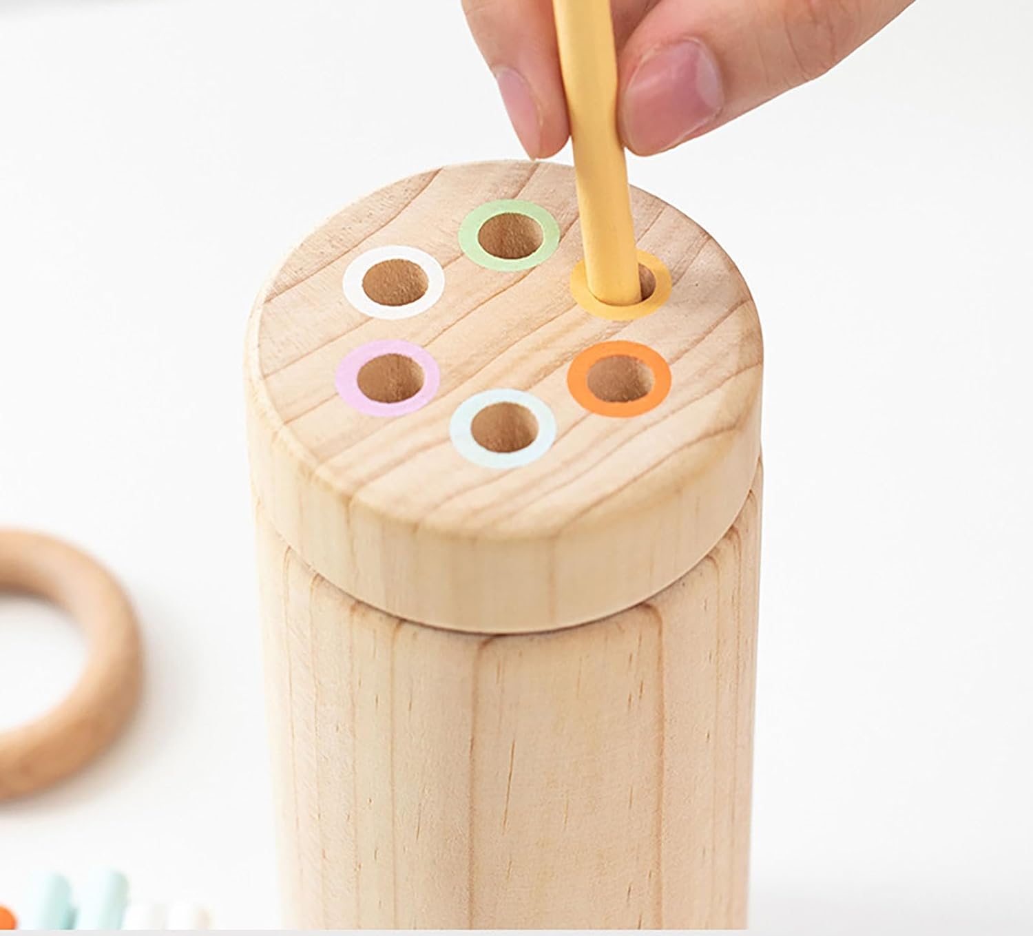 Wooden Montessori Sticks Toys for Kids Rainbow Discovery Toy Color Matching Wooden Fine Motor Skills Sensory Toys Educational STEM Toys (large size)