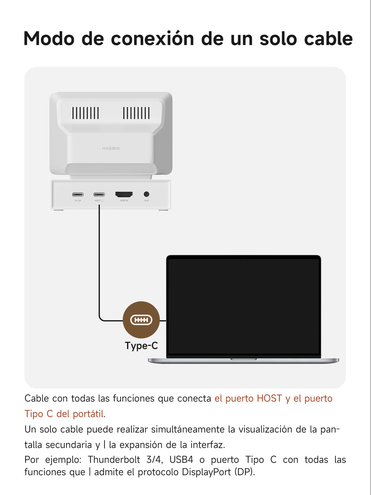 Hagibis Mini Pantalla PC Monitor Secundario USB C Hub AIDA64 IPS | Pantalla IPS clara para monitorizar tu PC. Incluye hub USB integrado para conectar dispositivos en tu escritorio.