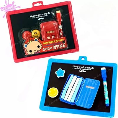 SHAKTISM White and Black Two in One Slate with Chalk, Marker, Eraser, for Kids Creative Learning Board for Toddlers, 2-S