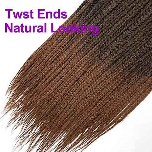 Box Braid Crochet Hair 24 Inch Crochet Braids 144 Strands Ombre Brown Crochet Box Braids T30 Pre Looped Goddess Box Braids Crochet Hair For Black Women (24 Inch Box Braids 6 Pack, T30) #TOP4
