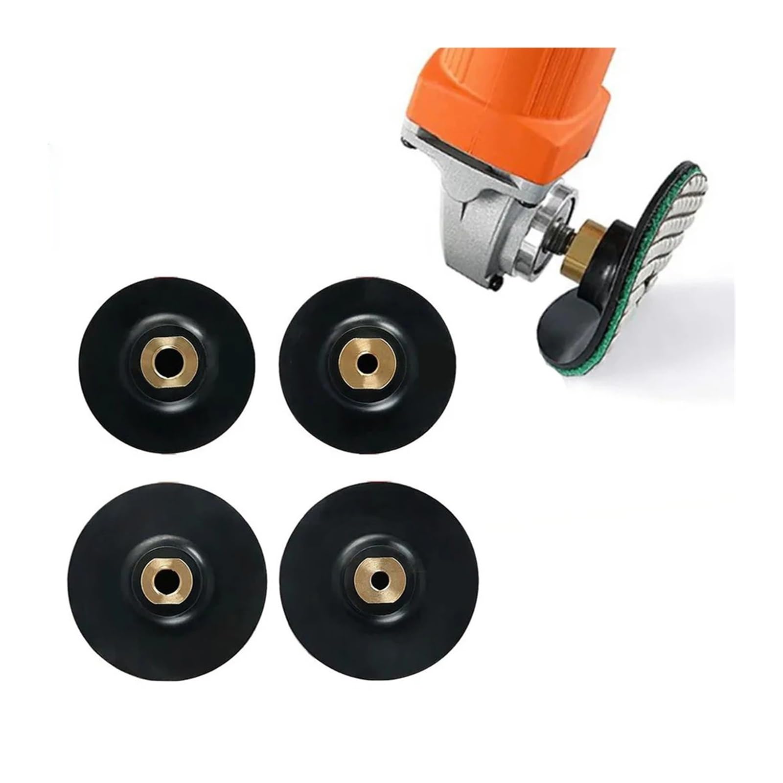 Mola lucidante per smerigliatrice da banco, 1 tampone di supporto in gomma da 3 pollici/4 pollici M10 M14 for disco lucidatura con filettatura for smerigliatrice angolare(4 Inch M14)