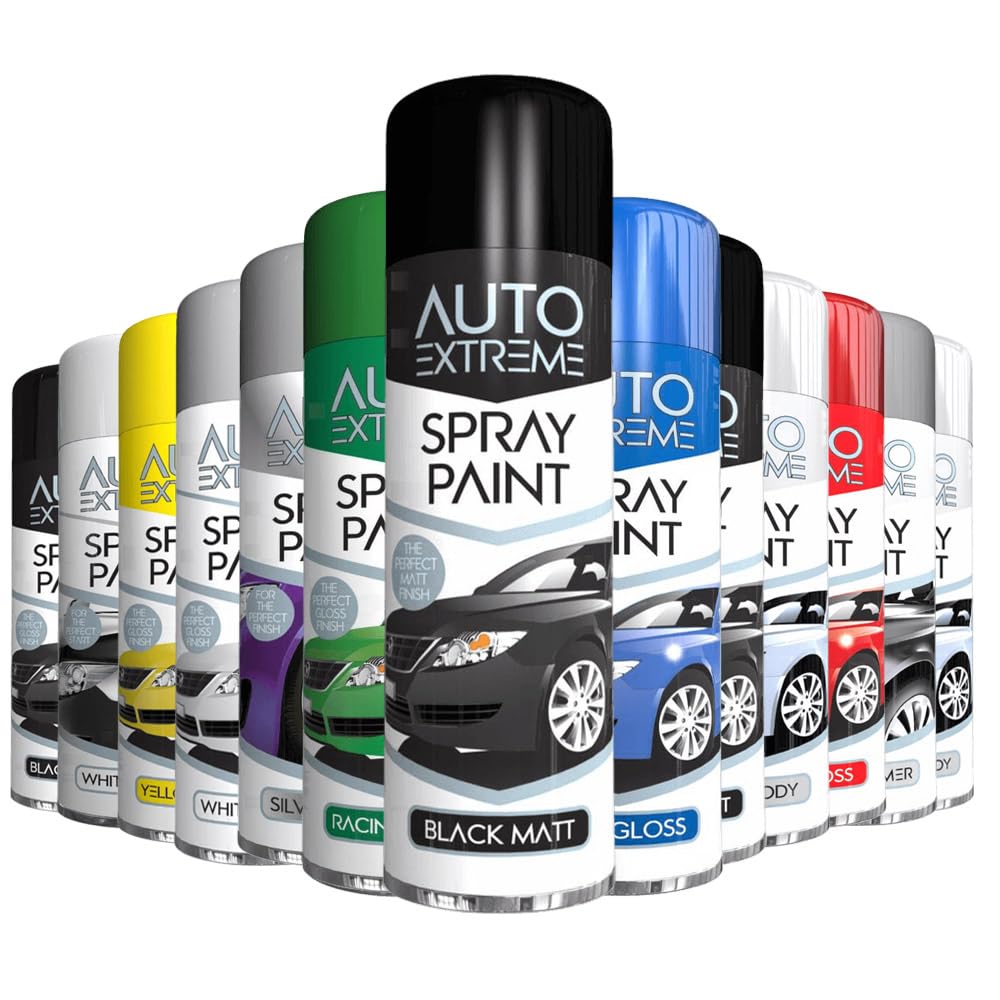 Alezyb Black Matt - 1 X Auto Extreme Spray Paint 250Ml Professional Quality, Perfect Finish Multipurpose Aerosol For Cars, Bikes,Vans, Metal, Wood